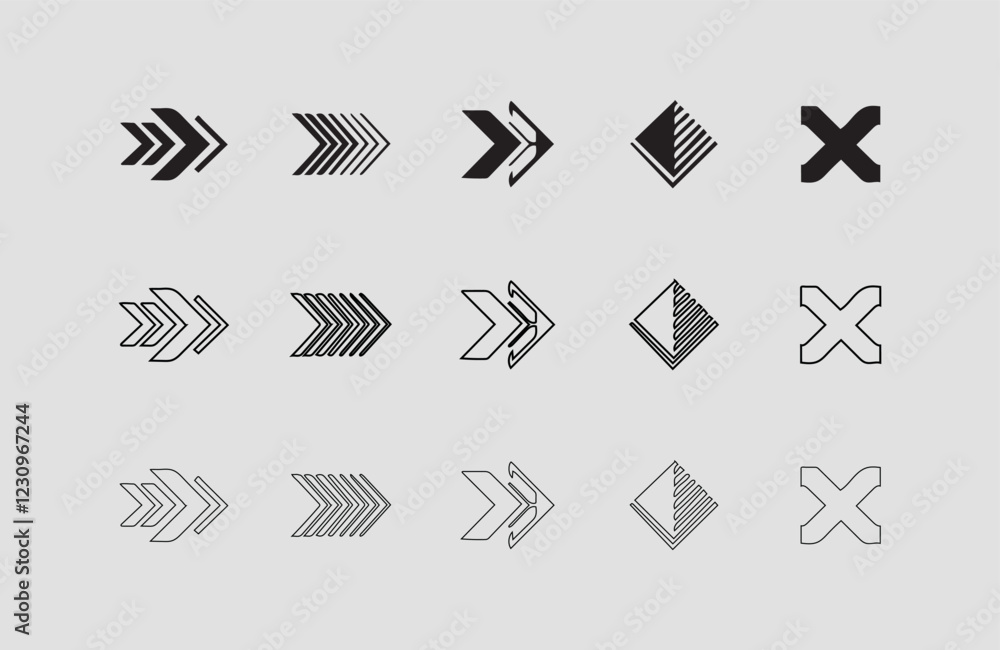 Poster set arrow icons. different black arrows sign – stock vector arrow direction line vector set