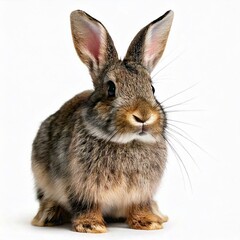 Obraz premium Bunny rabbit sitting in front of white background