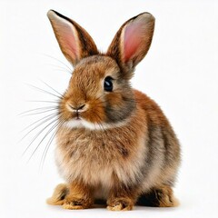 Obraz premium Bunny rabbit sitting in front of white background