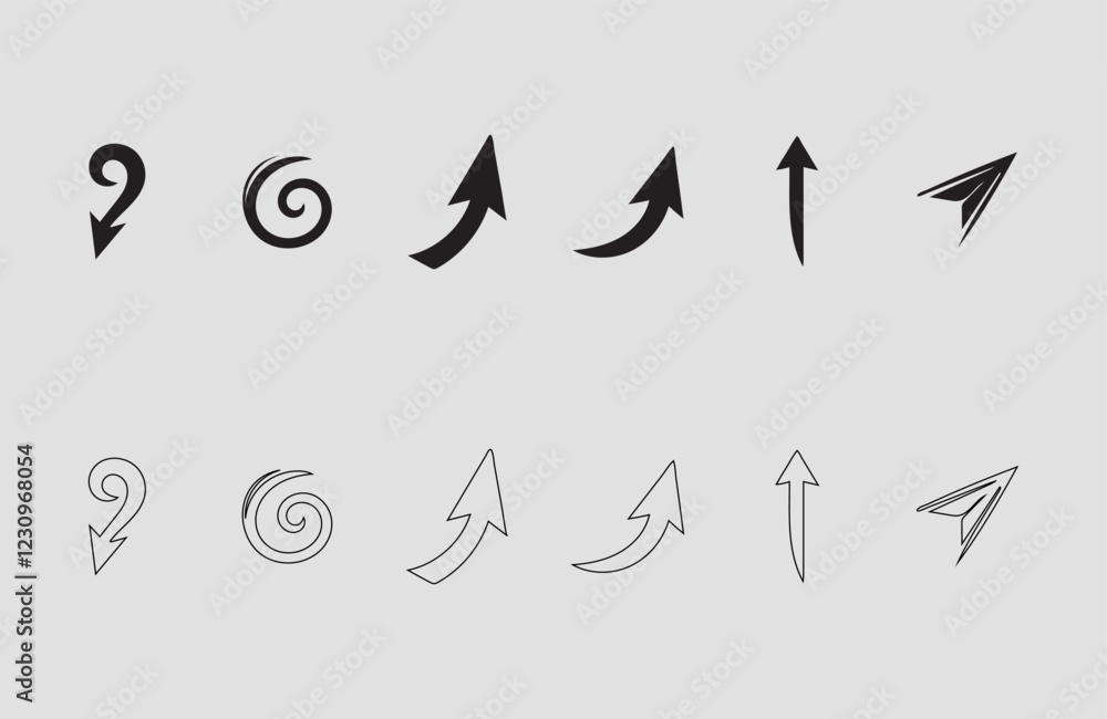 Poster set arrow icons. different black arrows sign – stock vector arrow direction line vector set