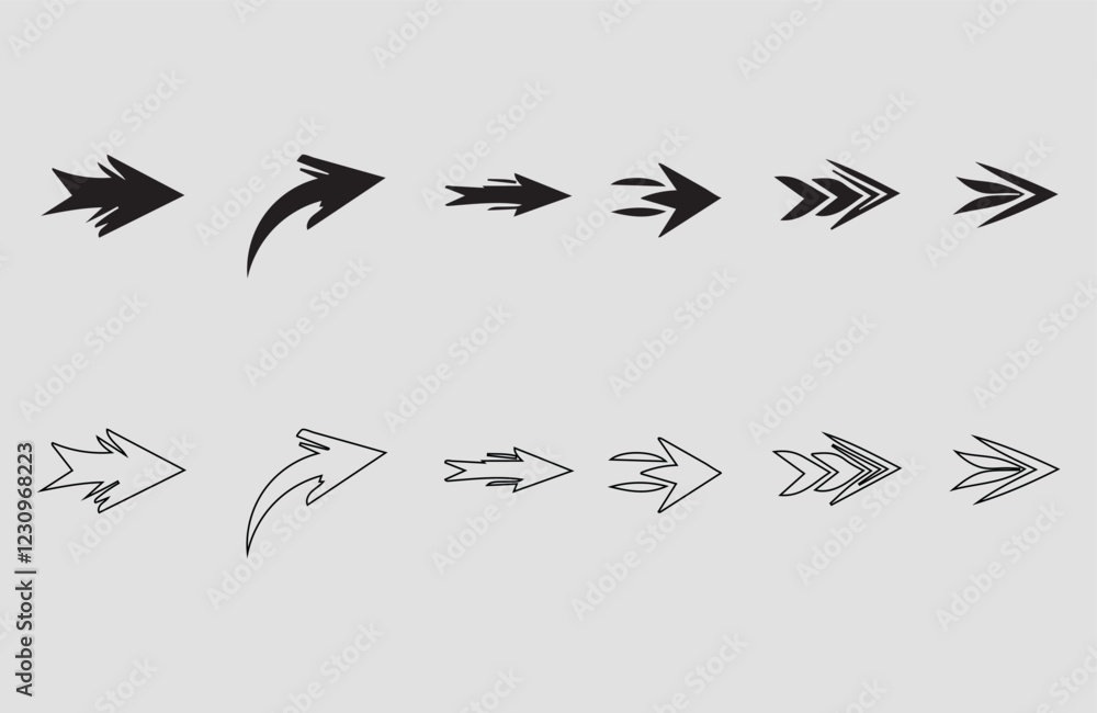 Poster set arrow icons. different black arrows sign – stock vector arrow direction line vector set