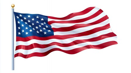 Obraz premium National Flag Waving Proudly on a White Background A Detailed Vector Illustration