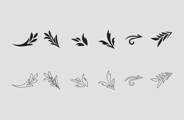 Set arrow icons. Different black arrows sign – stock vector arrow direction line vector set