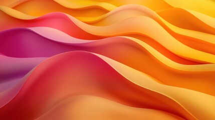 Obraz premium Abstract Warm Hues Wave Pattern: Vibrant 3D Render of Flowing Colors