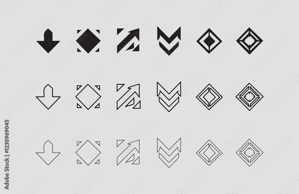 Poster set arrow icons. different black arrows sign – stock vector arrow direction line vector set