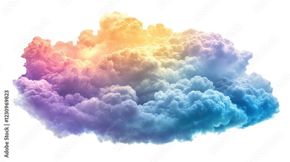 Aufkleber colorful cloud floating with transparent background representing imagination and dreams