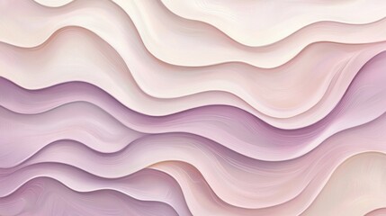 Fototapeta premium Abstract Pastel Waves: A Serene Visual Symphony of Lavender and Cream Hues