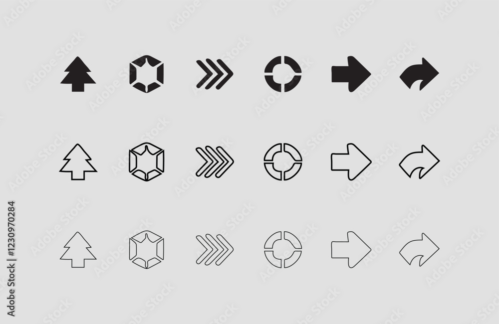 Poster set arrow icons. different black arrows sign – stock vector arrow direction line vector set