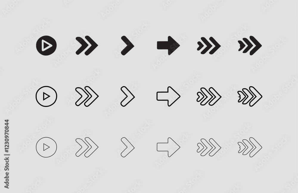 Poster set arrow icons. different black arrows sign – stock vector arrow direction line vector set