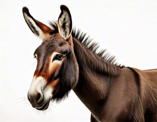 Fototapeta premium donkey in front of a white background