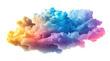 Colorful cloud computing floating on transparent background