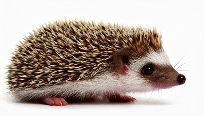 Obraz premium Four-toed Hedgehog, Atelerix albiventris, 3 weeks old, in front of white