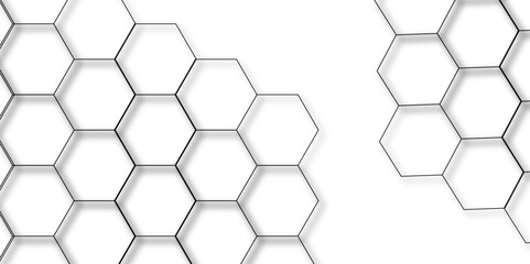 Abstract white background with hexagons . white Hexagonal Background Luxury White Pattern seamless bright white abstract honeycomb background 3D Futuristic abstract geometric mesh cell texture.