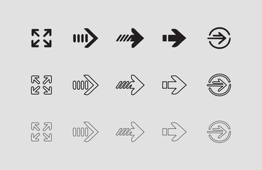 arrow direction line vector set Set arrow icons. Different black arrows sign – stock vector