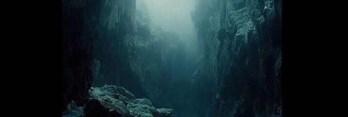 Submerged Canyon: Deep Ocean Abyssal Trench