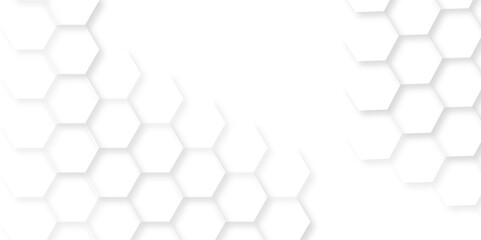 Abstract white background with hexagons . white Hexagonal Background Luxury White Pattern seamless bright white abstract honeycomb background 3D Futuristic abstract geometric mesh cell texture.