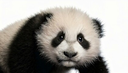 Obraz premium Giant Panda (18 months) - Ailuropoda melanoleuca in front of a white