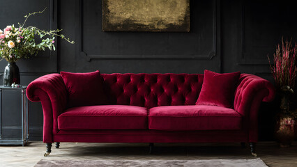 Luxury Velvet Sofa in Elegant Setting