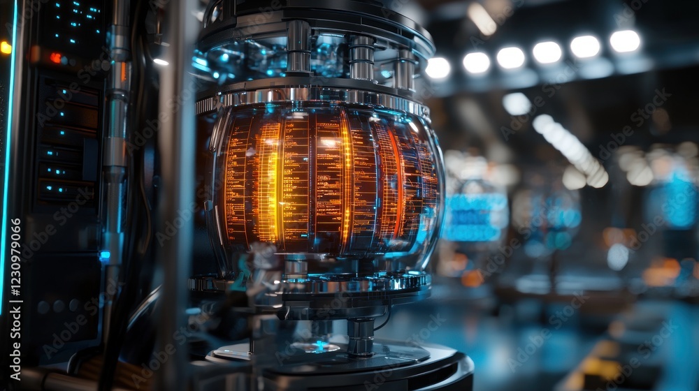 Poster futuristic data core: a glimpse into advanced technology