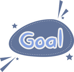 Goal text sticker with blue background for aesthetic design
