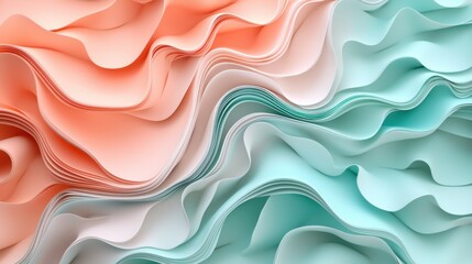 Abstract Pastel Wave Forms: A Dreamy Digital Artwork