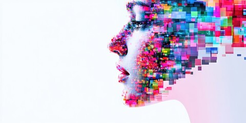 woman's portrait - abstract face of beautiful model