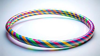 Vibrant Hula Hoop Isolated on White Background for Dynamic Portrait Photography, Colorful Fitness Accessory, Perfect for Sport, Dance, and Fun Activities, Eye-Catching Visuals
