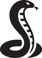 Simple cobra logo on black and white background