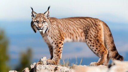 Obraz premium Majestic Lynx on Rocky Mountain Peak