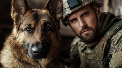 Strong bond shared by a military working dog and handler during training