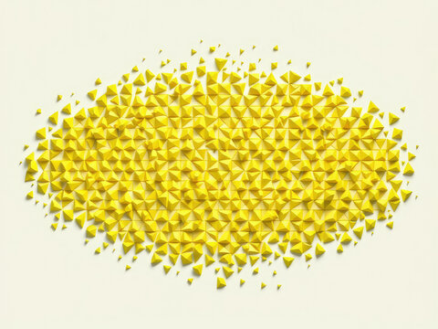 Contemporary geometric mosaic with yellow green polygons, shapes, design, modern art