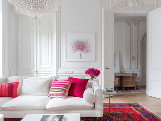 Living Room Interior. Luxury Home Design. Decoration and European Style (Classic, Neoclassic)