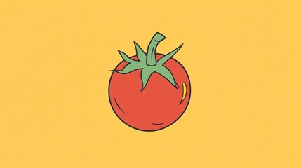 Vibrant Tomato Fresh Vegetable Icon Vector Illustration for Healthy Food Concept