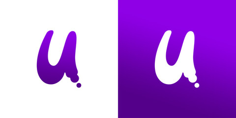 Letter U cartoon icon logo vector design isolated