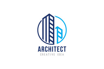 Creative Building Concept Logo Design Template