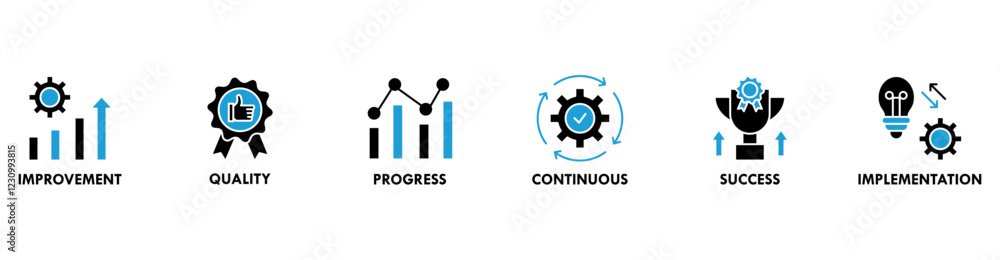 Poster kaizen banner web icon vector illustration for business philosophy and corporate strategy concept of
