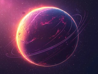 Glowing Alien Planet