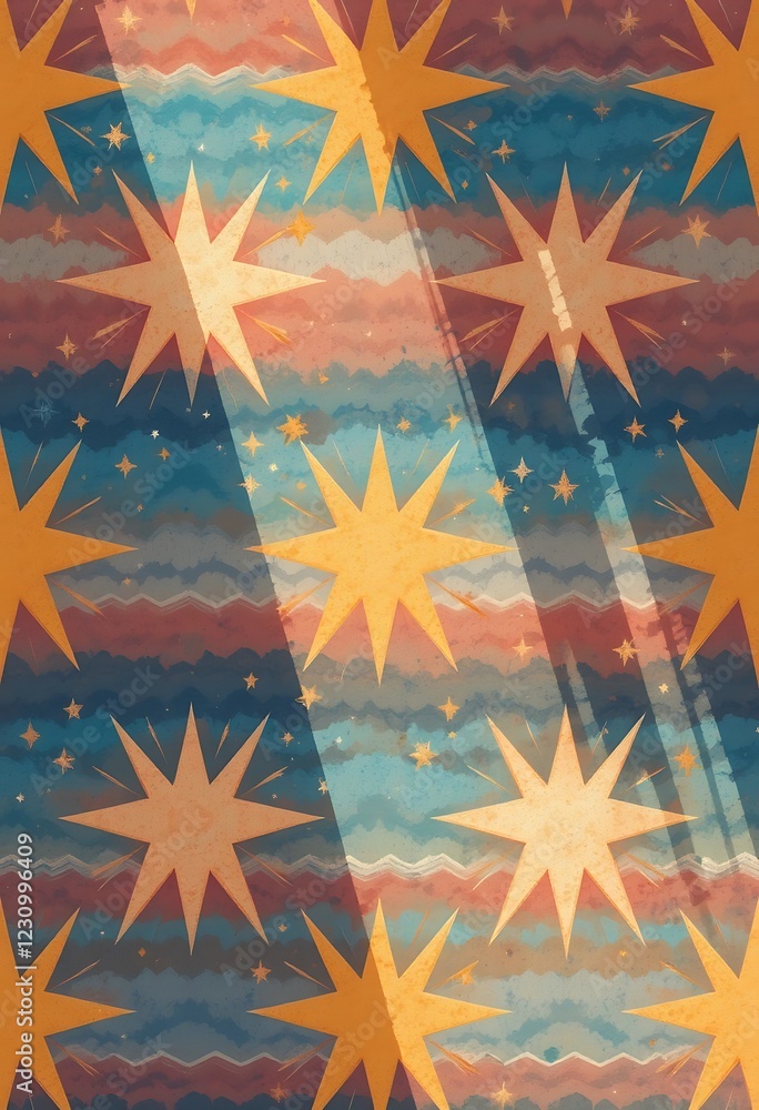 Poster celestial starburst pattern a colorful artistic design