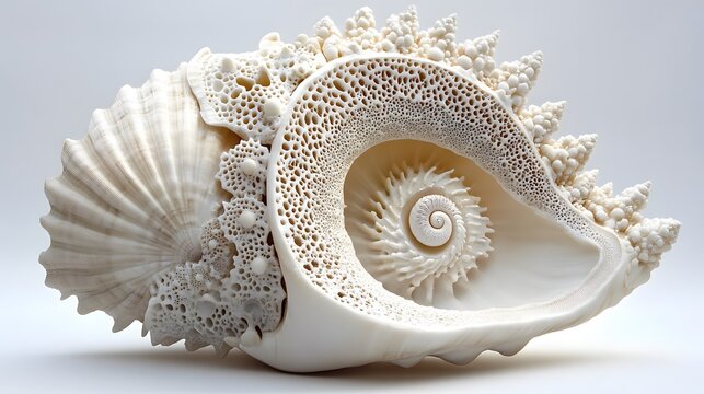 A beautiful seashell with intricate patterns