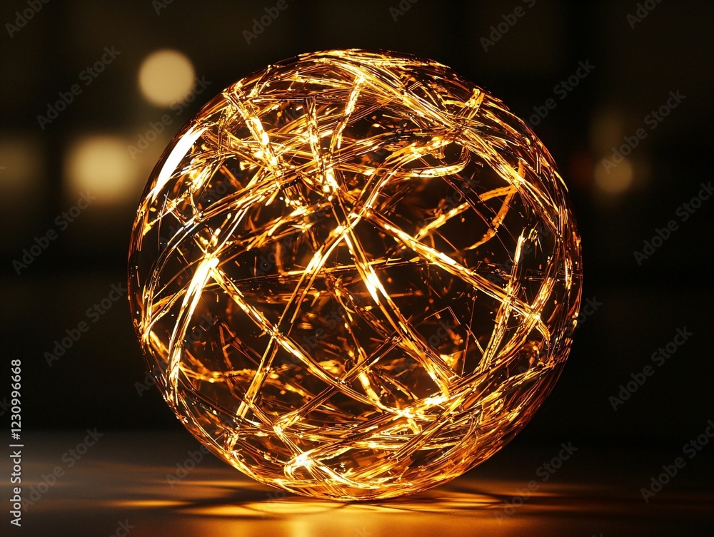 Canvas Prints Golden Light Sphere