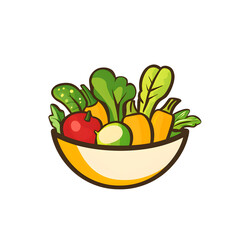 Logo featuring a fresh salad bowl with vegetables