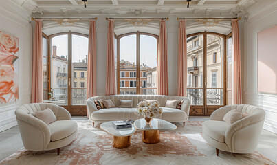 Italian Furniture. Classic Living Room Interior Design in Venezia