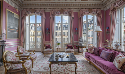 Classic Living Room Interior Design in Paris (France)