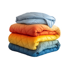 Gradient Color Quilted Duvet Covers Stacked Isolated on Transparent Background