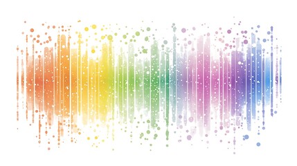 Fototapeta premium Rainbow Watercolor Stripes with Splashes Design