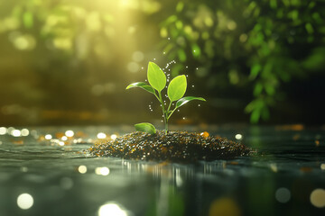 Emerging Life: A Tiny Sprout's Resilient Journey
