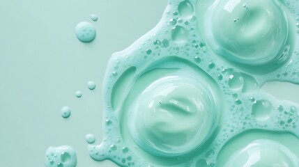 Abstract Teal Liquid Bubbles Texture Background