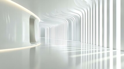 Obraz premium Abstract White Architecture Interior Design Corridor