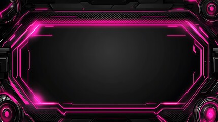 Obraz premium Abstract Futuristic Pink Black Technology Panel Design