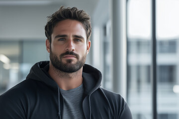 Obraz premium A professional portrait of a young male IT specialist in his late 20s